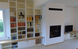 Réalisation complète d’un meuble TV-bibliothèque sur-mesure par Profil Aménagement