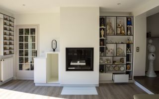 Réalisation complète d’une cheminée et meuble télévision sur-mesure par Profil Aménagement